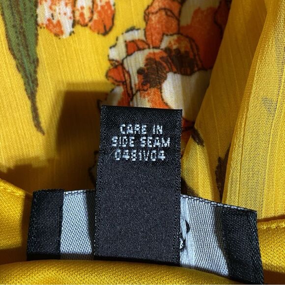 AGB Mustard Floral Print Cold Shoulder Blouse - Picture 10 of 13